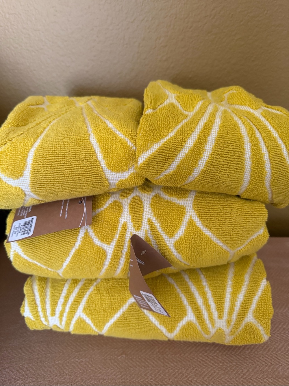 Cost Plus World Market Yellow Floral-Style Towel 4 piece Set - Picture 6 of 8